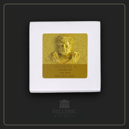 ARISTOTLE QUOTE 3D 1 (French) / Alabaster with Brass