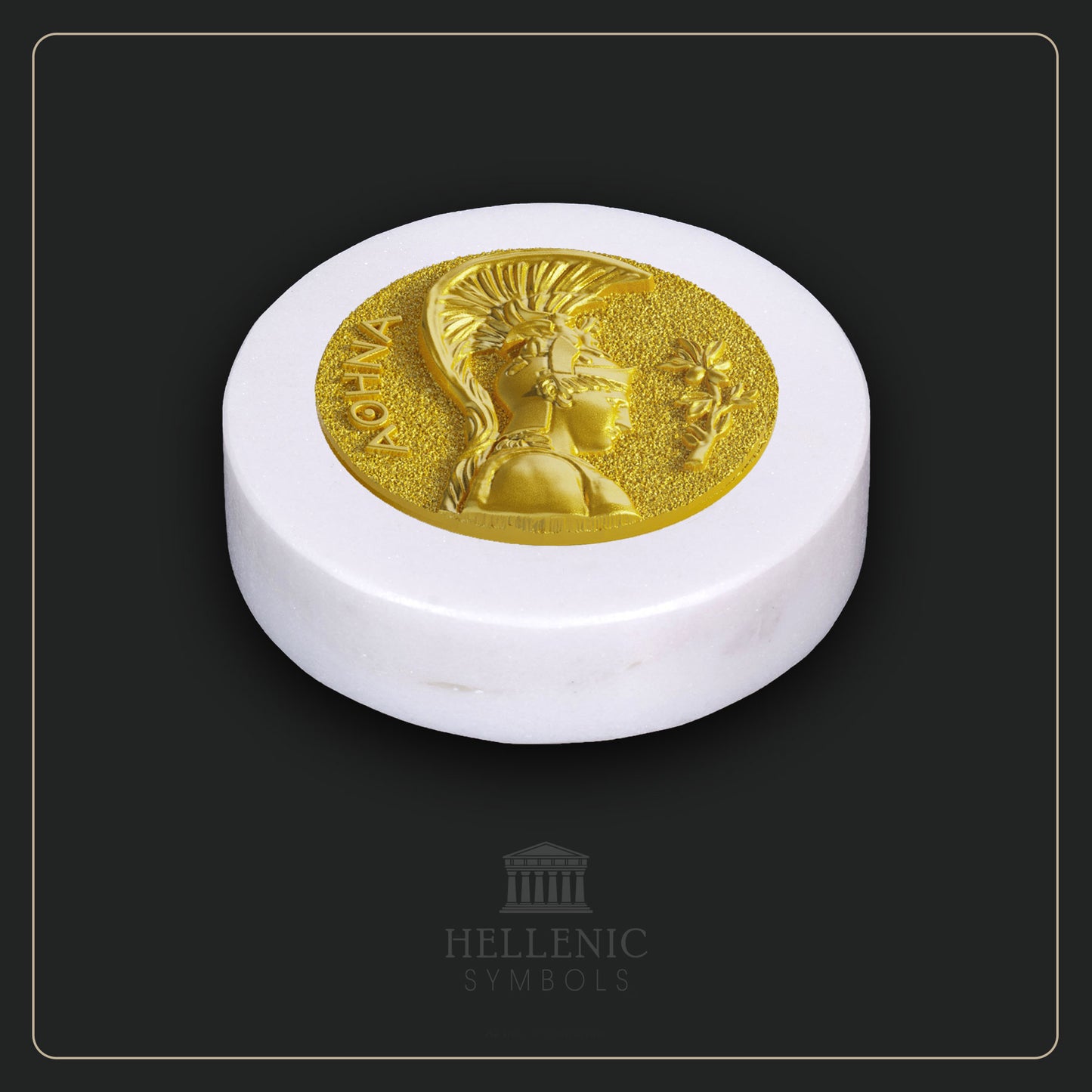 ATHENA 3D / Alabaster with Brass