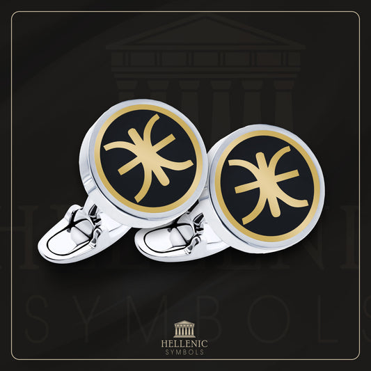 Delphic Epsilon / 925 silver Cufflinks with enamel