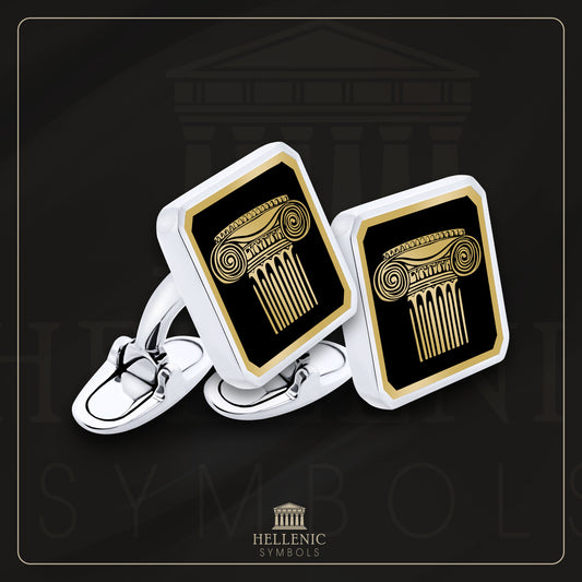 Ionic Column / 925 silver Cufflinks with enamel