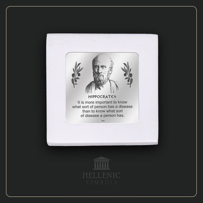 HIPPOCRATES QUOTE 2 (English) / Alabaster with Silver 925