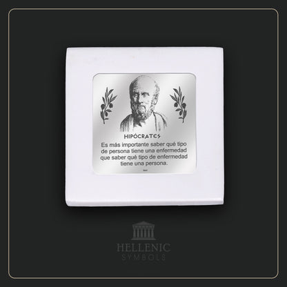 HIPPOCRATES QUOTE 2 (Spanish) / Alabaster with Silver 925