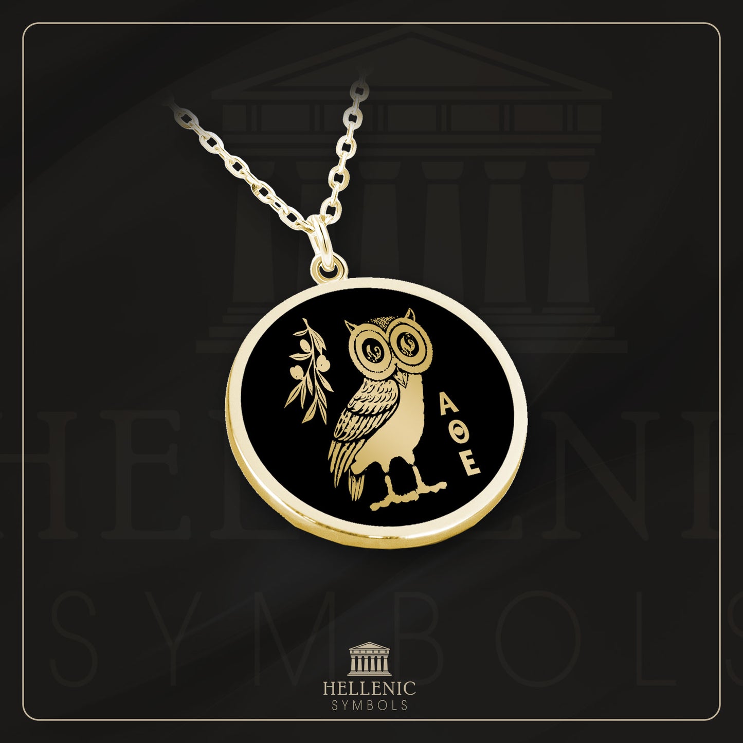 Owl / 925 silver Necklace with enamel