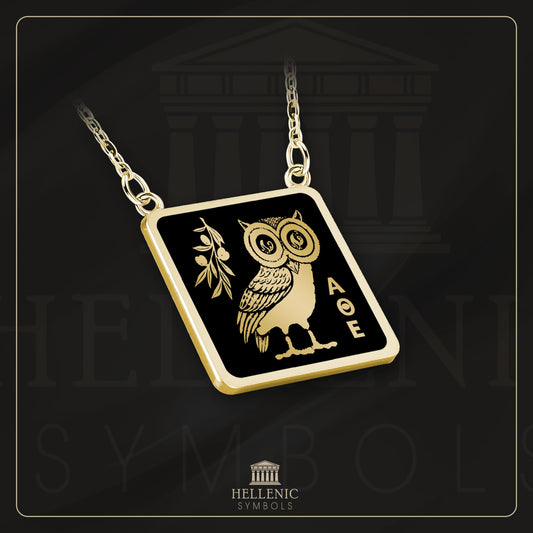 Owl / 925 silver Necklace with enamel