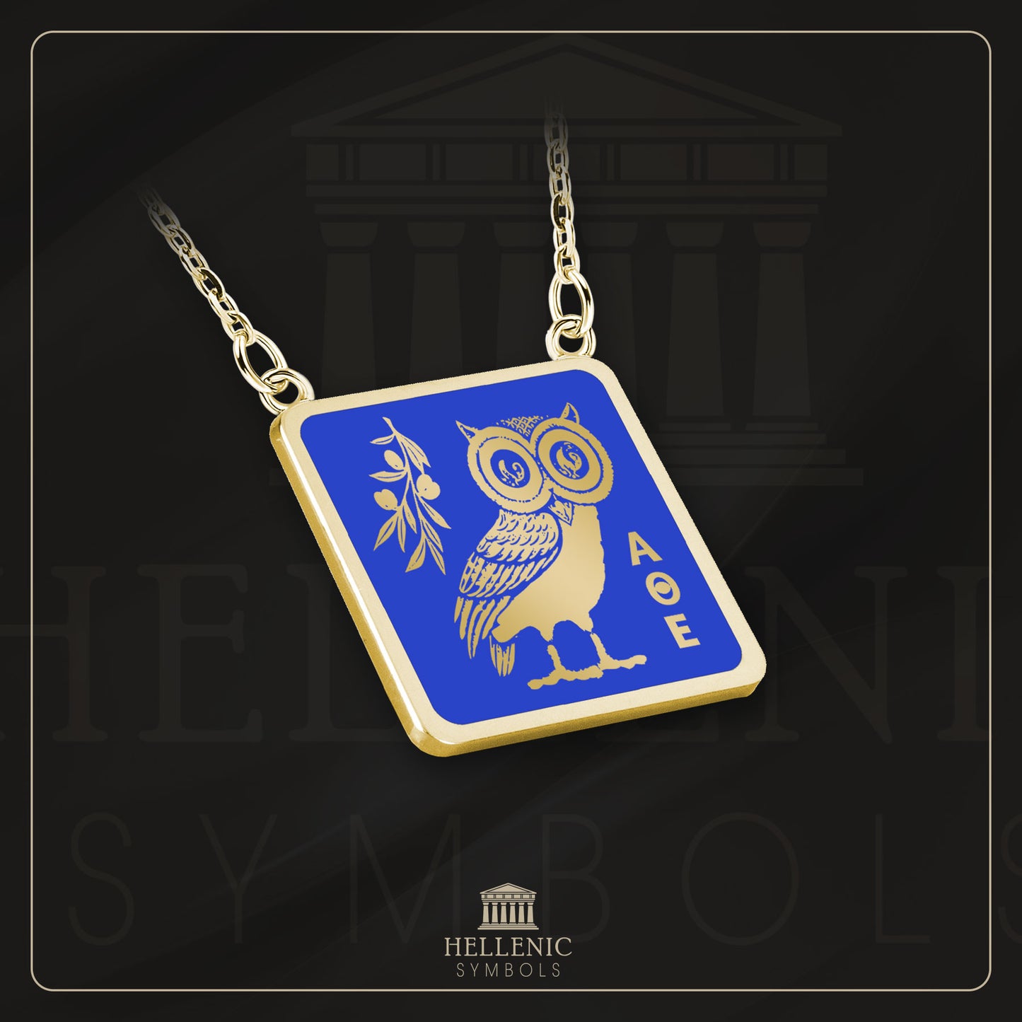 Owl / 925 silver Necklace with enamel