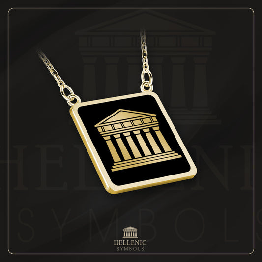 Parthenon / 925 silver Necklace with enamel