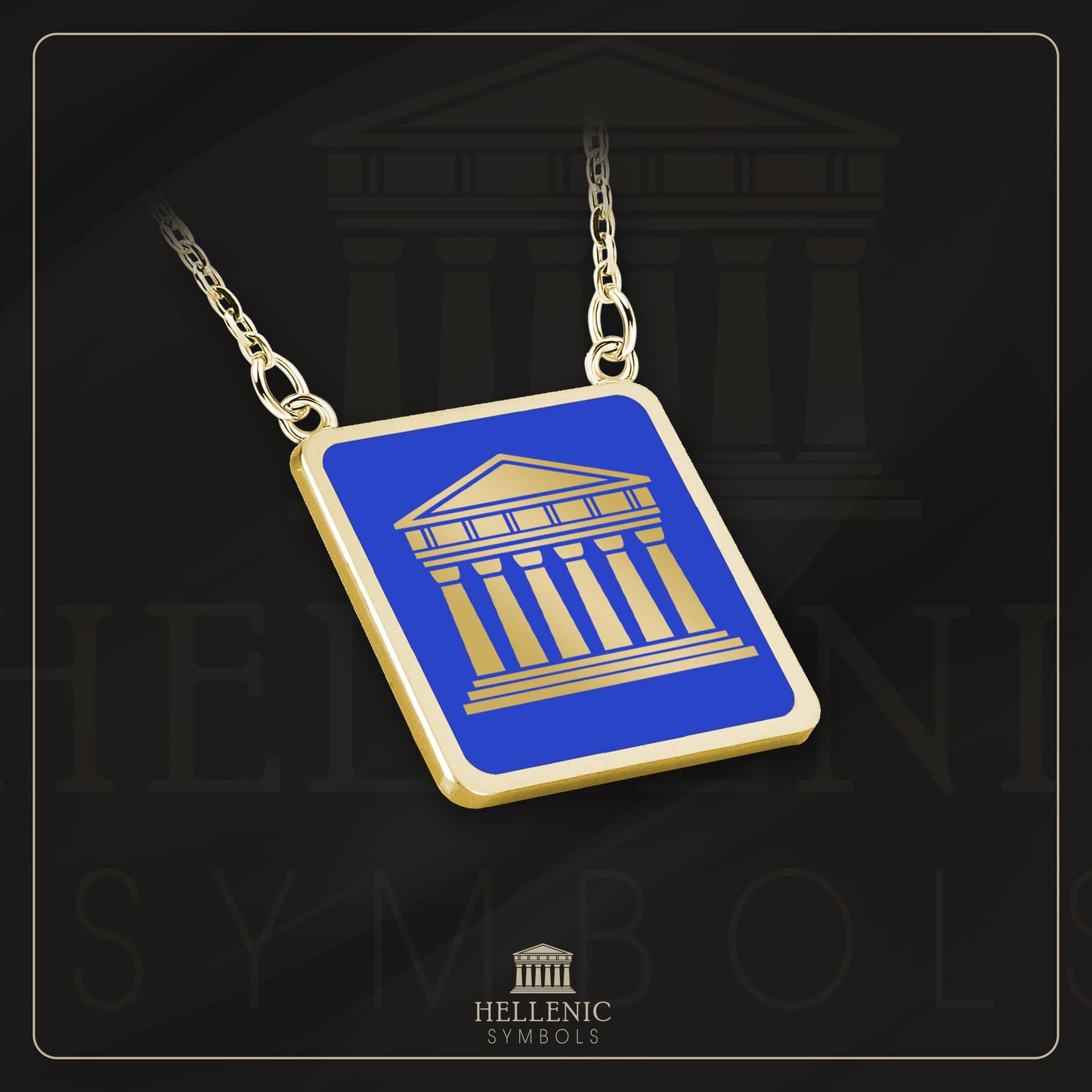 Parthenon / 925 silver Necklace with enamel