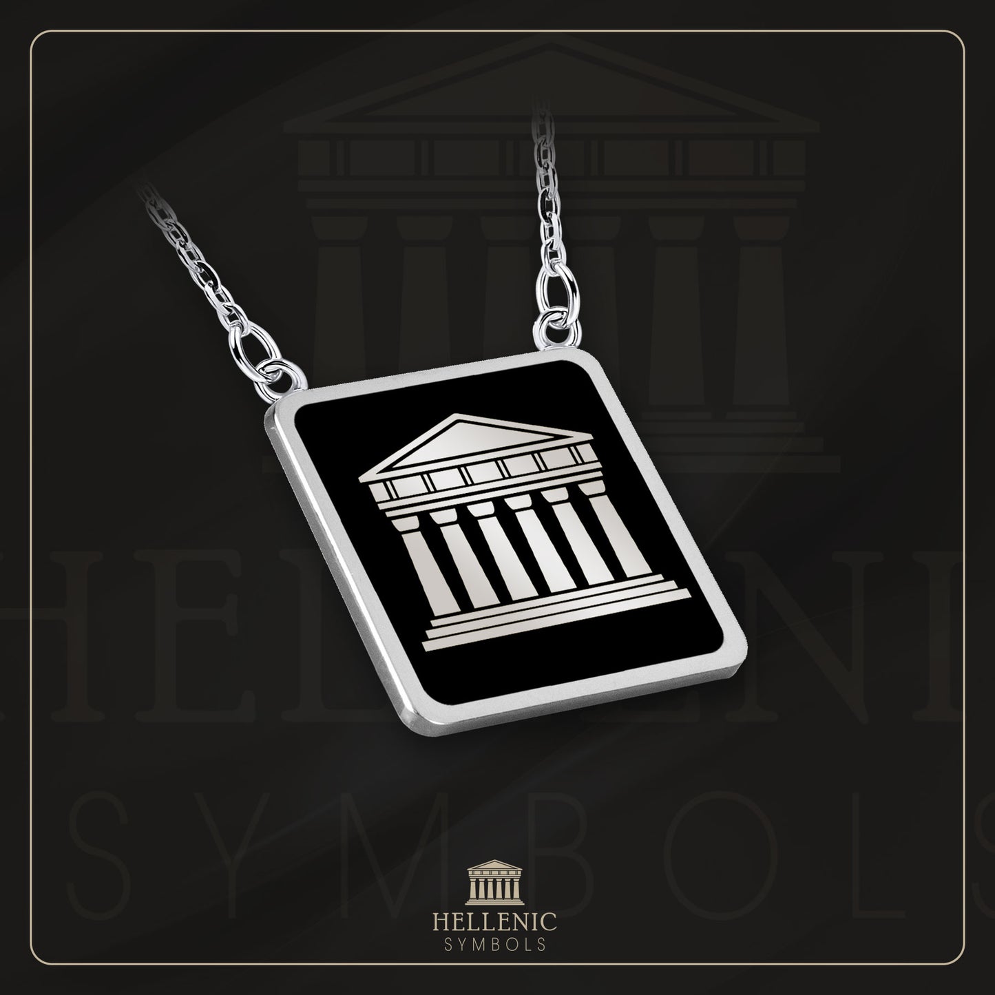 Parthenon / 925 silver Necklace with enamel