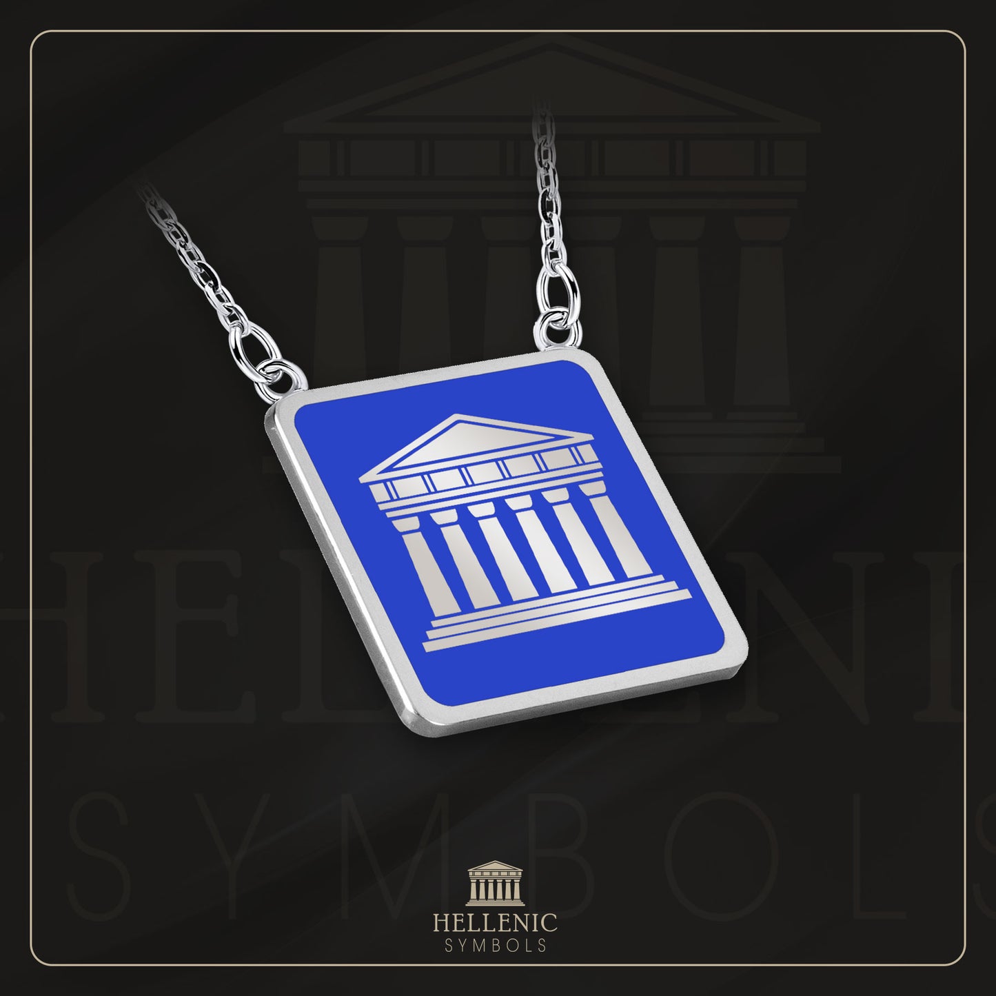 Parthenon / 925 silver Necklace with enamel