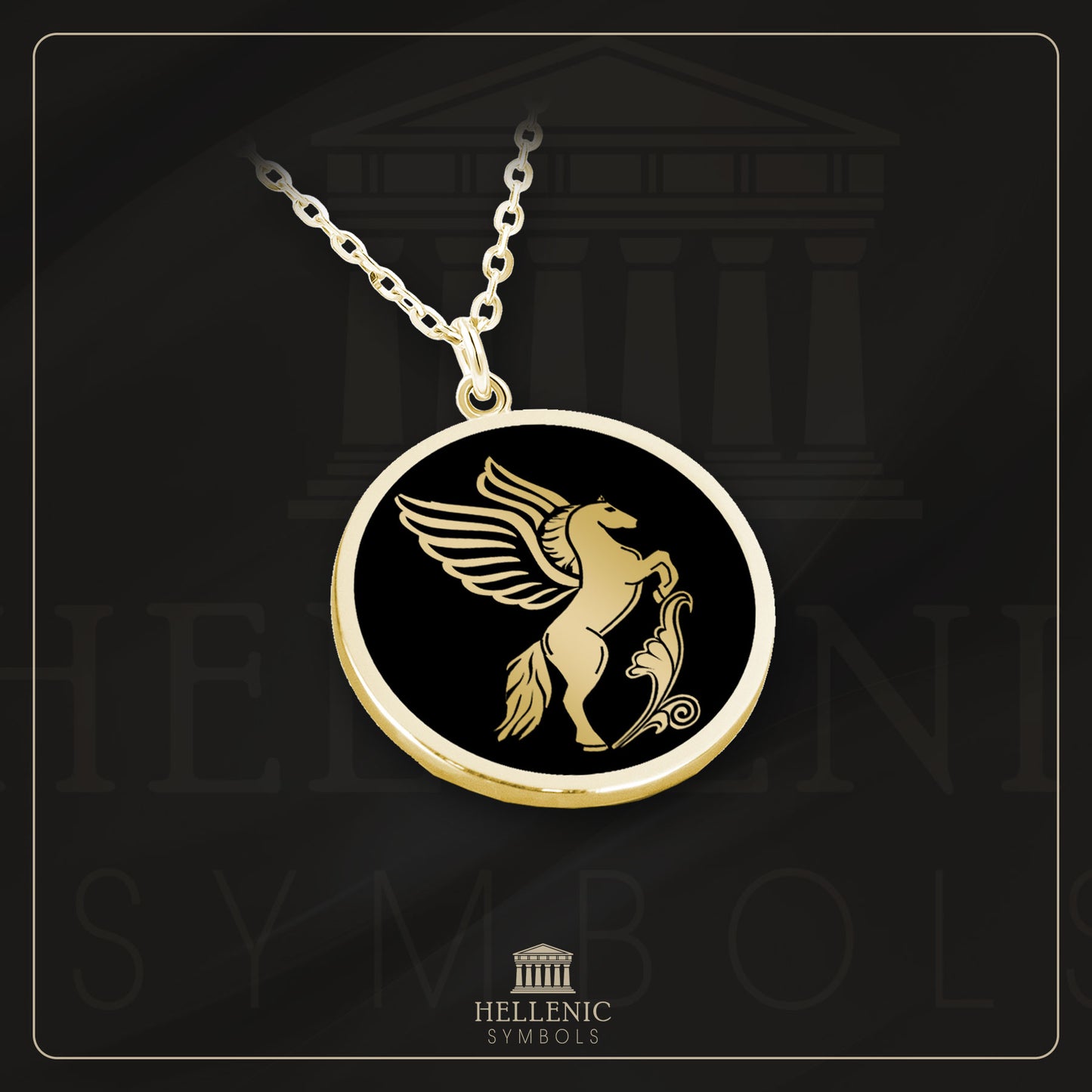 Pegasus / 925 silver Necklace with enamel