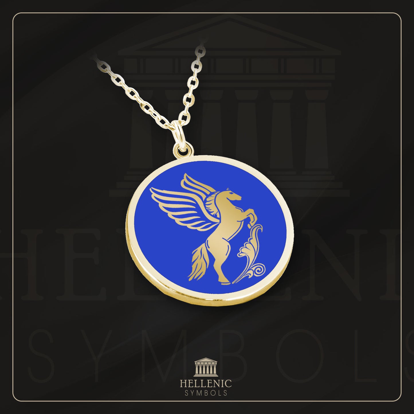 Pegasus / 925 silver Necklace with enamel