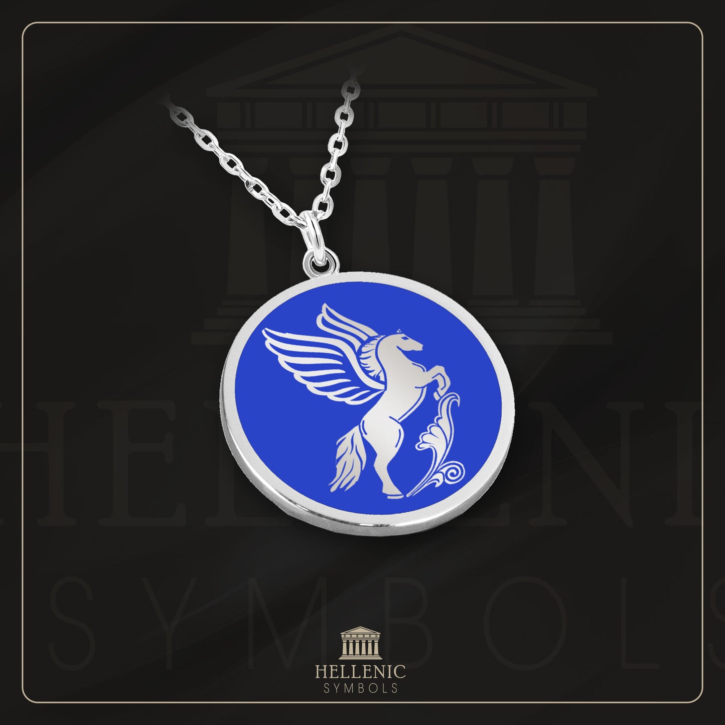 Pegasus / 925 silver Necklace with enamel