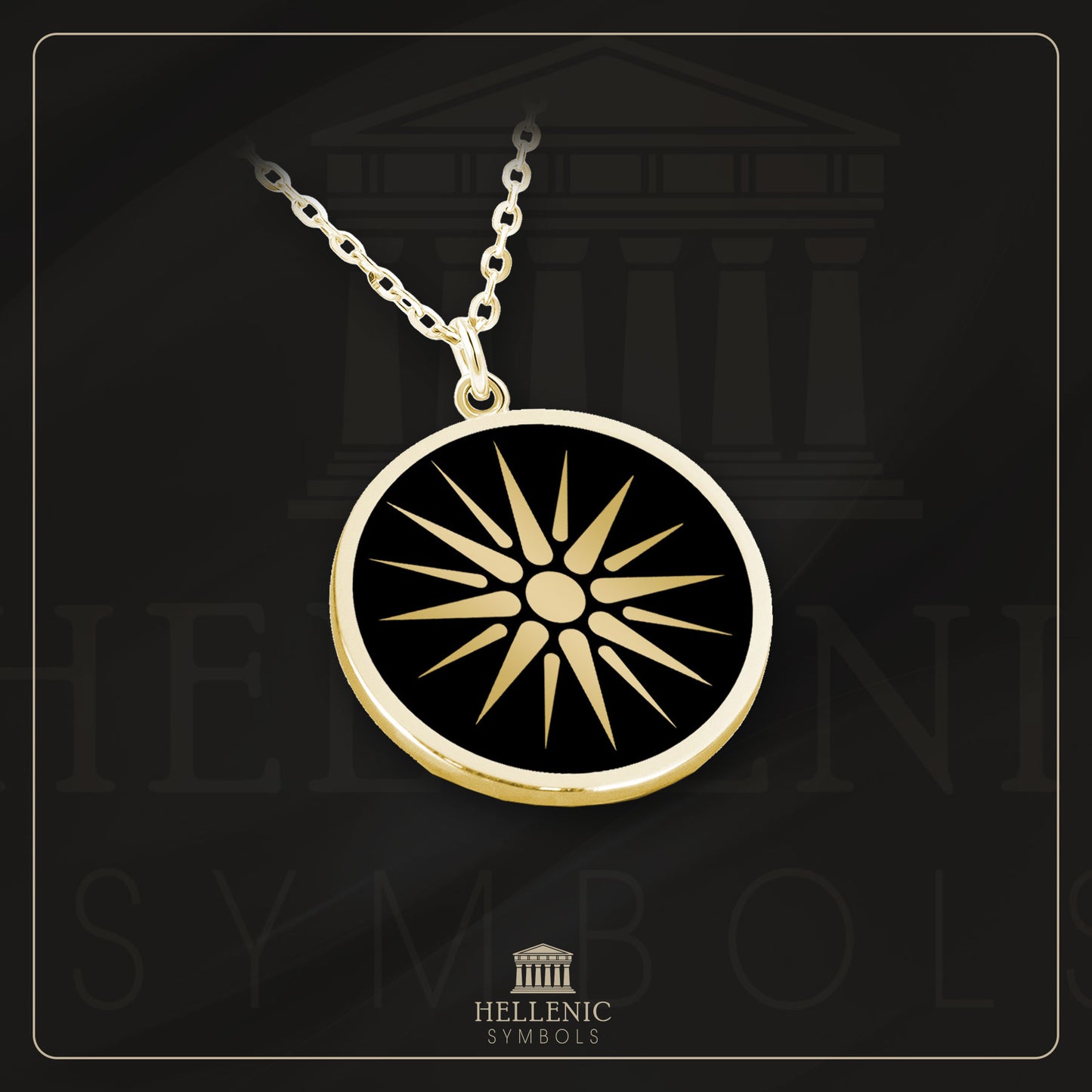 Vergina Sun / 925 silver Necklace with enamel