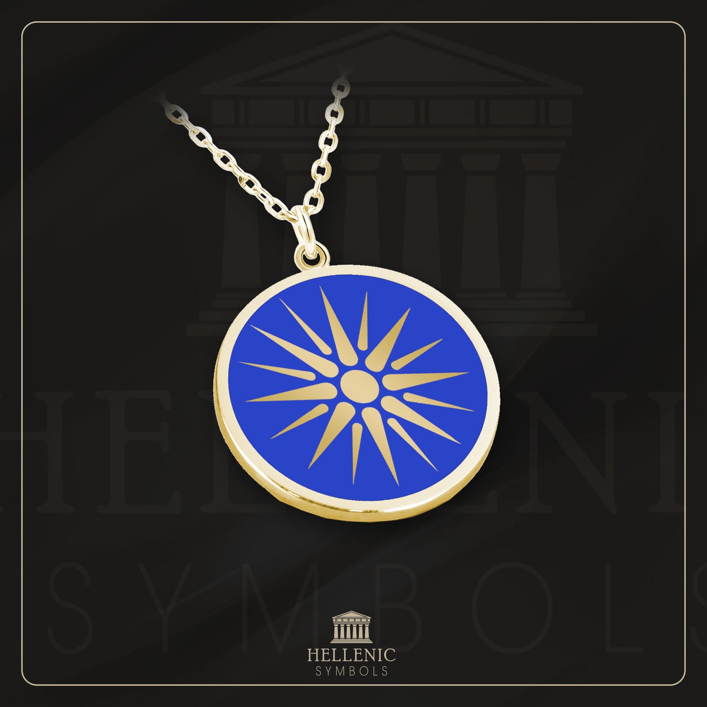 Vergina Sun / 925 silver Necklace with enamel