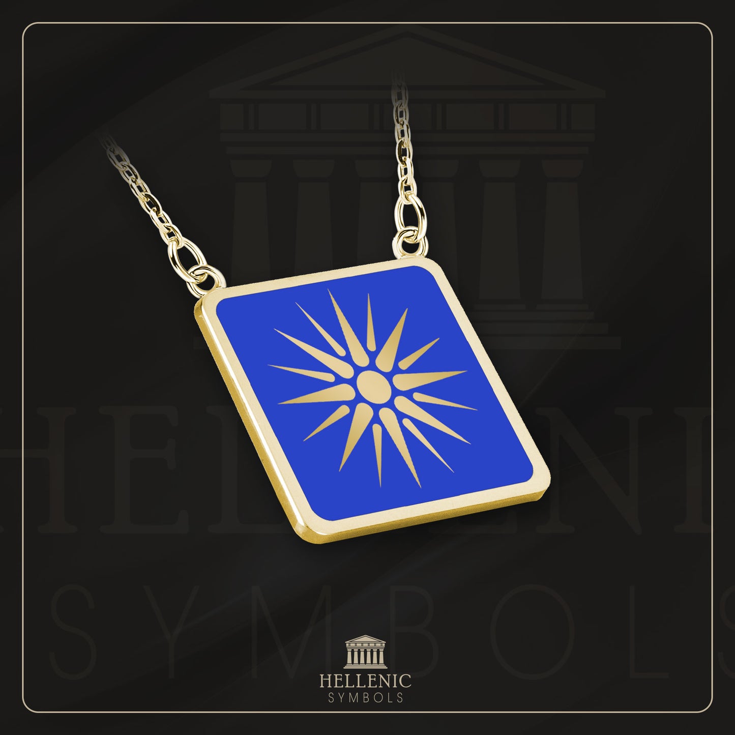 Vergina Sun / 925 silver Necklace with enamel