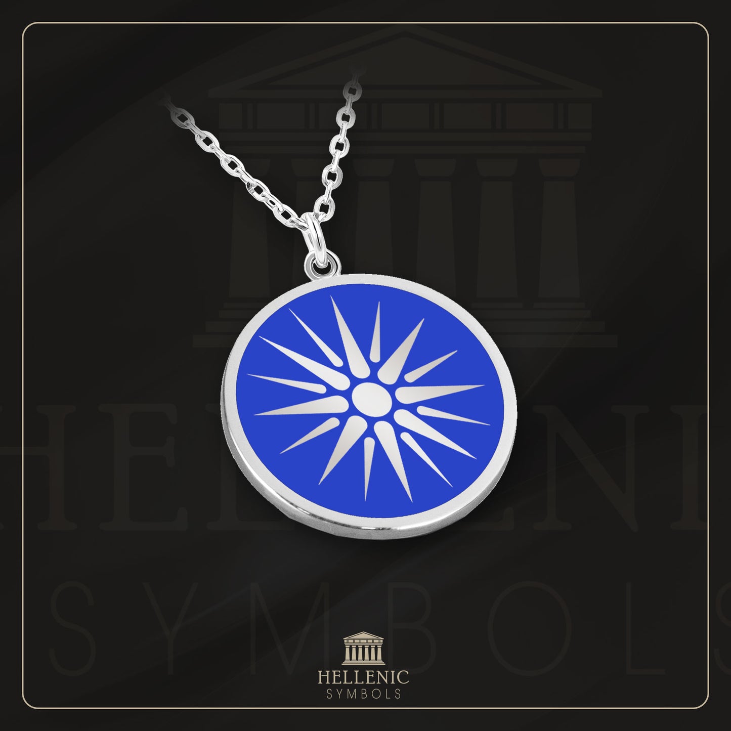 Vergina Sun / 925 silver Necklace with enamel