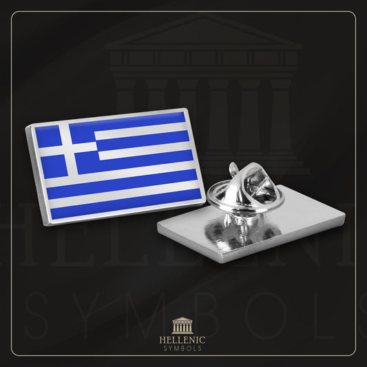 Greek flag (1978 - today) / 925 silver Pins with enamel