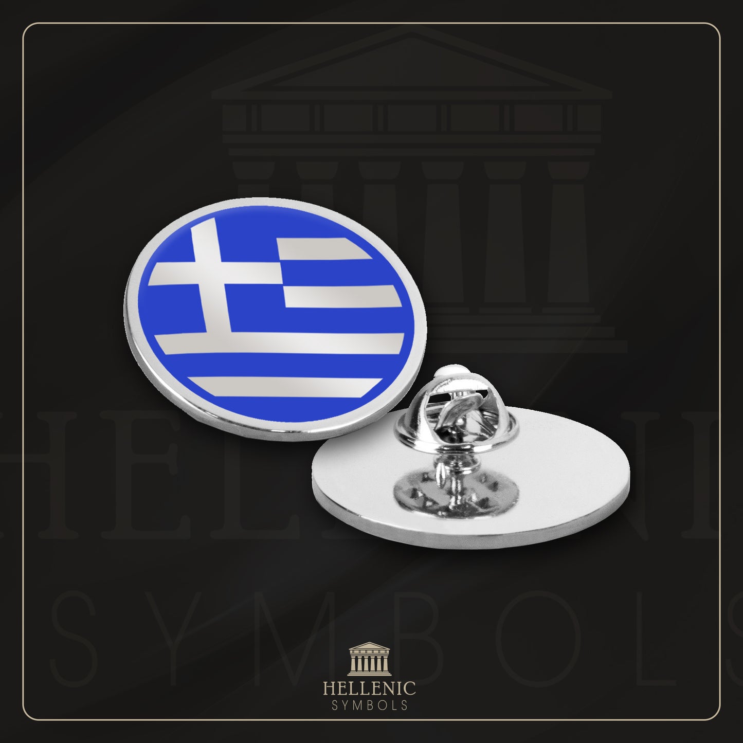 Greek flag (1978 - today) / 925 silver Pins with enamel