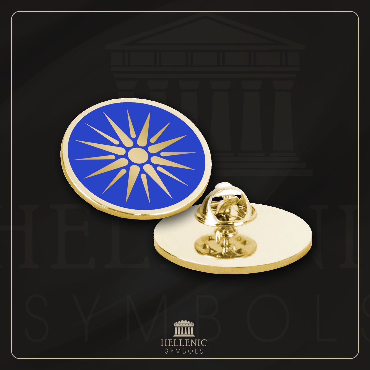 Vergina Sun / 925 silver Pins with enamel