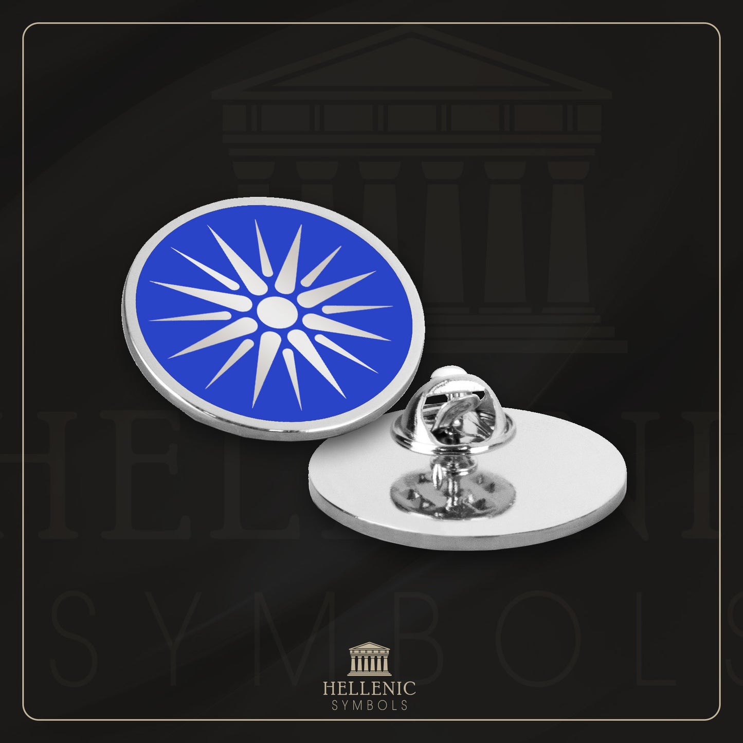 Vergina Sun / 925 silver Pins with enamel