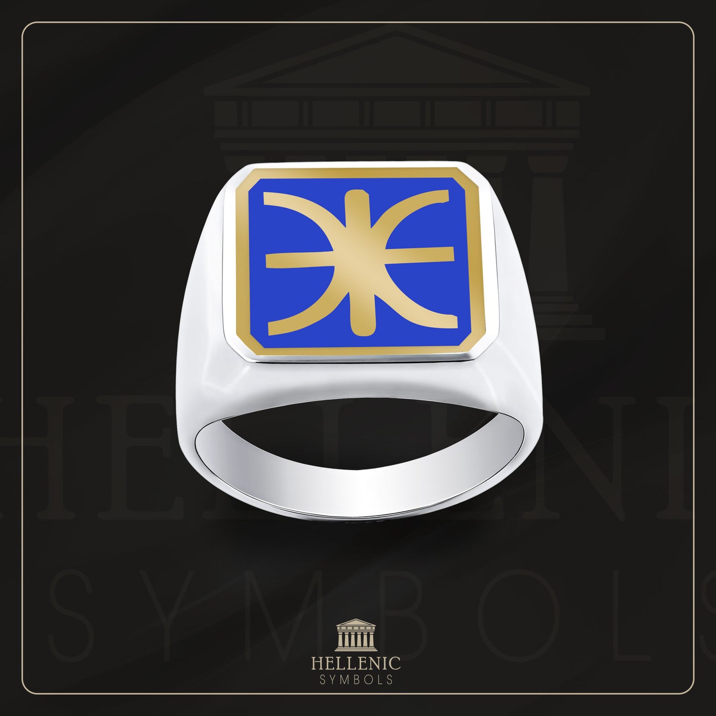 Delphic Epsilon / 925 silver Ring with enamel