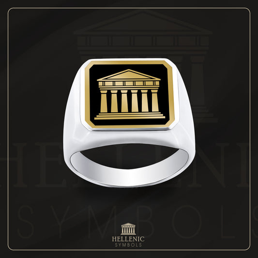 Parthenon / 925 silver Ring with enamel