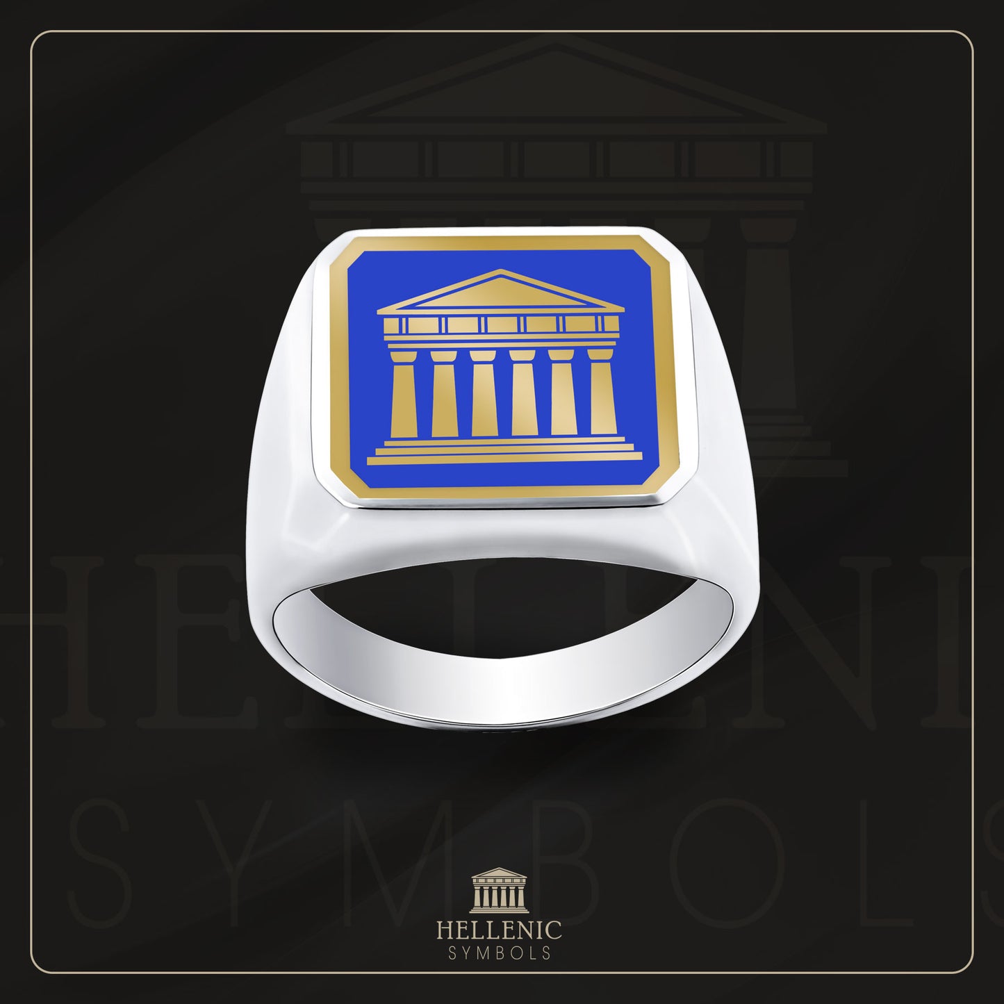 Parthenon / 925 silver Ring with enamel