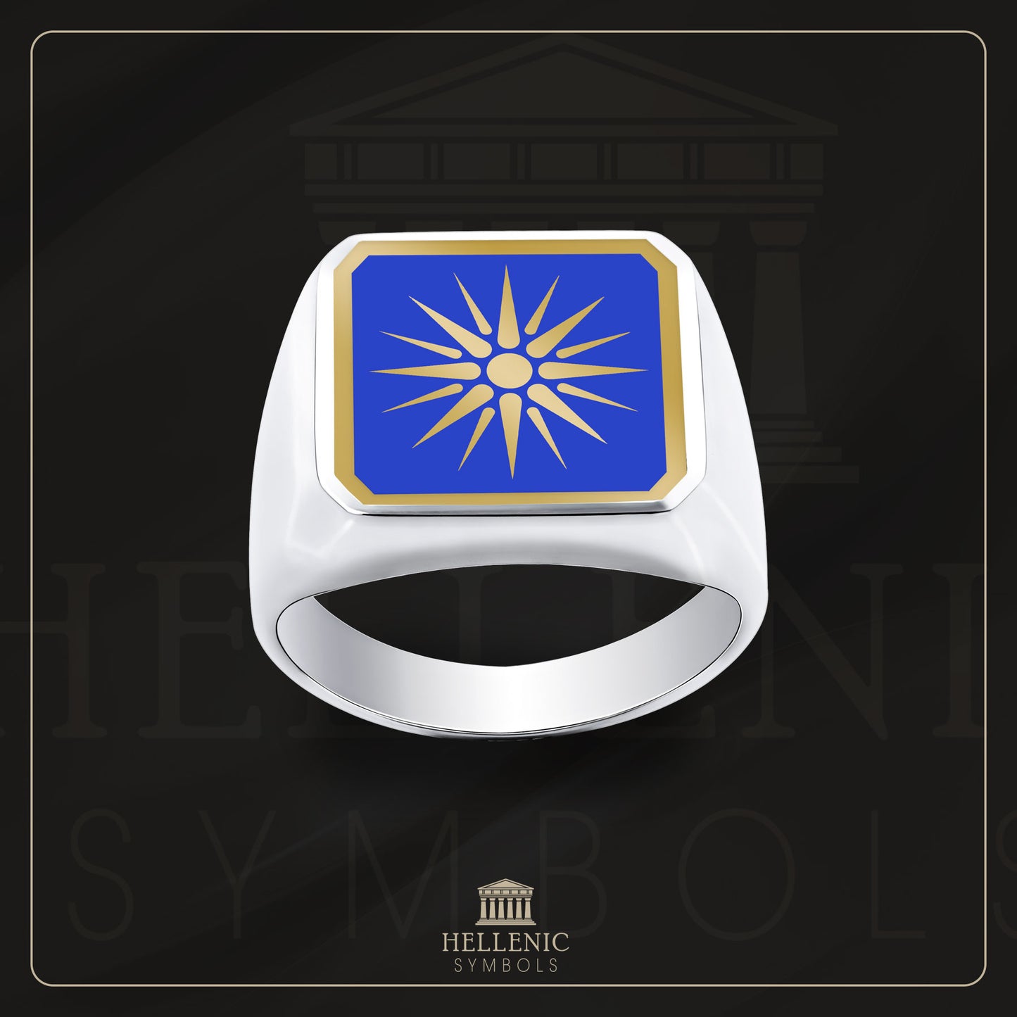 Vergina Sun / 925 silver Ring with enamel