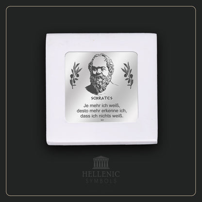 SOCRATES QUOTE 1 (German) / Alabaster with Silver 925