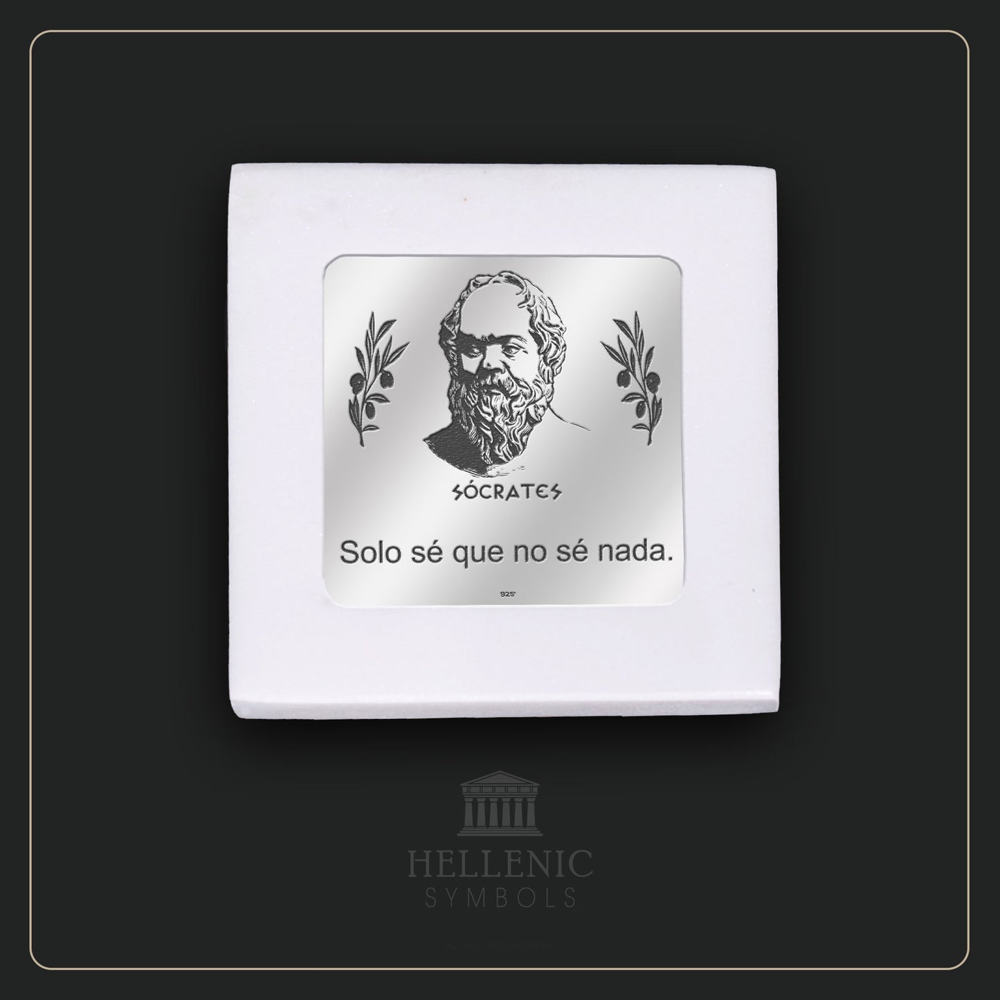 SOCRATES QUOTE 2 (Spanish) / Alabaster with Silver 925