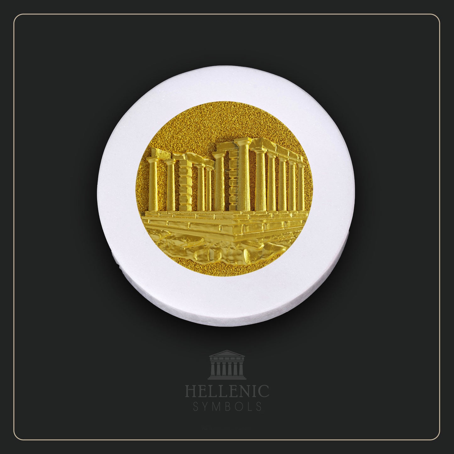 TEMPLE OF POSEIDON 3D / Alabaster with Brass