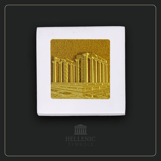 TEMPLE OF POSEIDON 3D / Alabaster with Brass