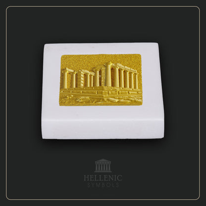 TEMPLE OF POSEIDON 3D / Alabaster with Brass